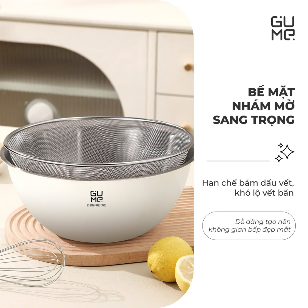 BỘ RỔ CHẬU INOX 304 GUME GM-DR0025 25CM ĐA NĂNG TIỆN LỢI