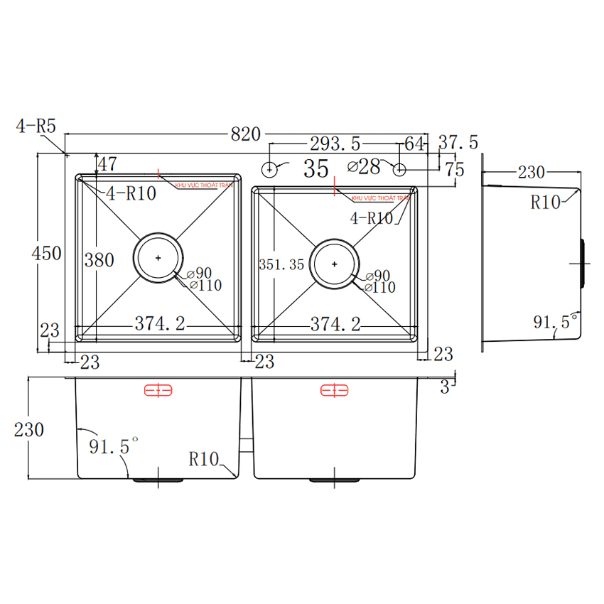 BỒN RỬA CHÉN FASTER FS 8245HS