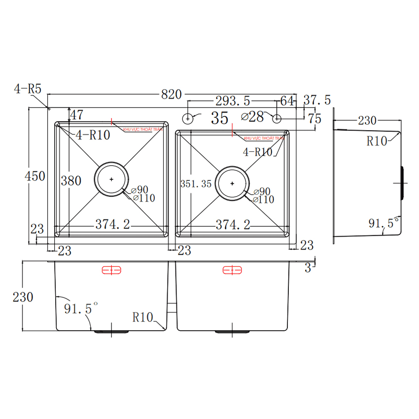 BỒN RỬA CHÉN FASTER FS 8245HSS
