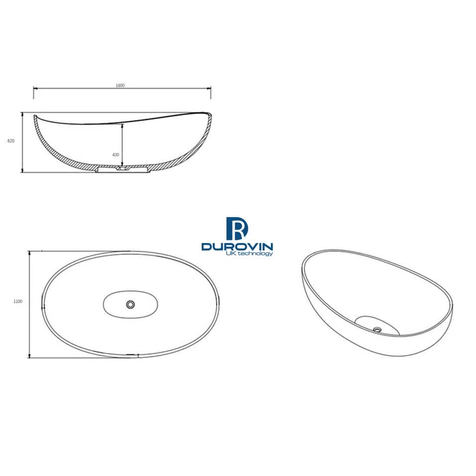 BỒN TẮM ĐÁ SOLID SUFACE DUROVIN DRV-6803