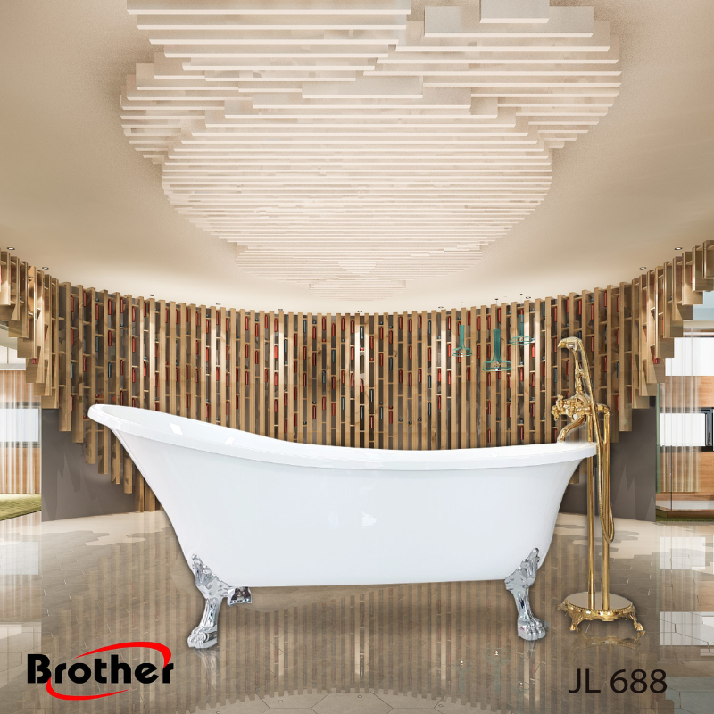 BỒN TẮM NGÂM BROTHER JL-688B 1750X710X750 ACRYLIC TRẮNG