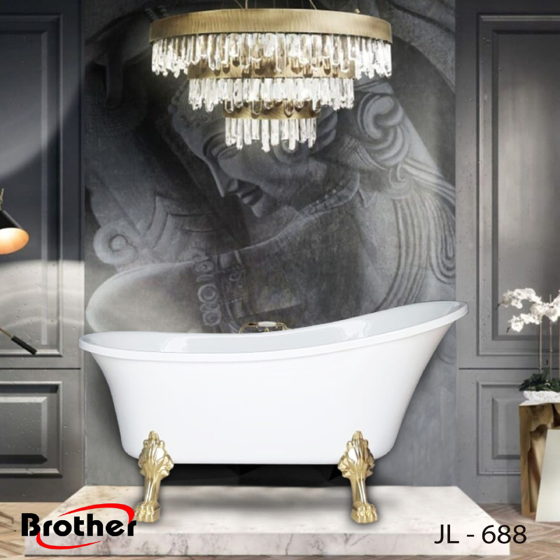 BỒN TẮM NGÂM BROTHER JL-688V ACRYLIC 1750X710X750 THIẾT KẾ NGUYÊN KHỐI