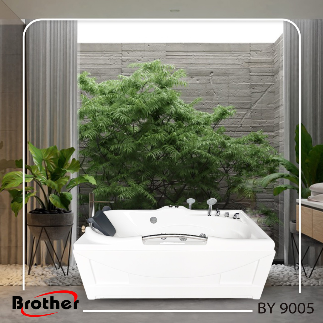 BỒN TẮM SỤC MASSAGE BROTHER BY-9005M ĐƠN 1850X1250X650MM 8 ĐẦU SỤC MẠNH