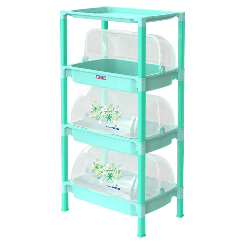 KỆ CHÉN NHỰA DUY TÂN NẮP LỚN 3 NGĂN 0380/3