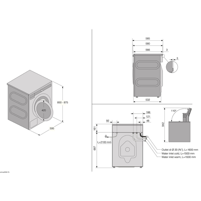 MÁY GIẶT ASKO W6098X.S 9KG INOX 1800RPM A+++