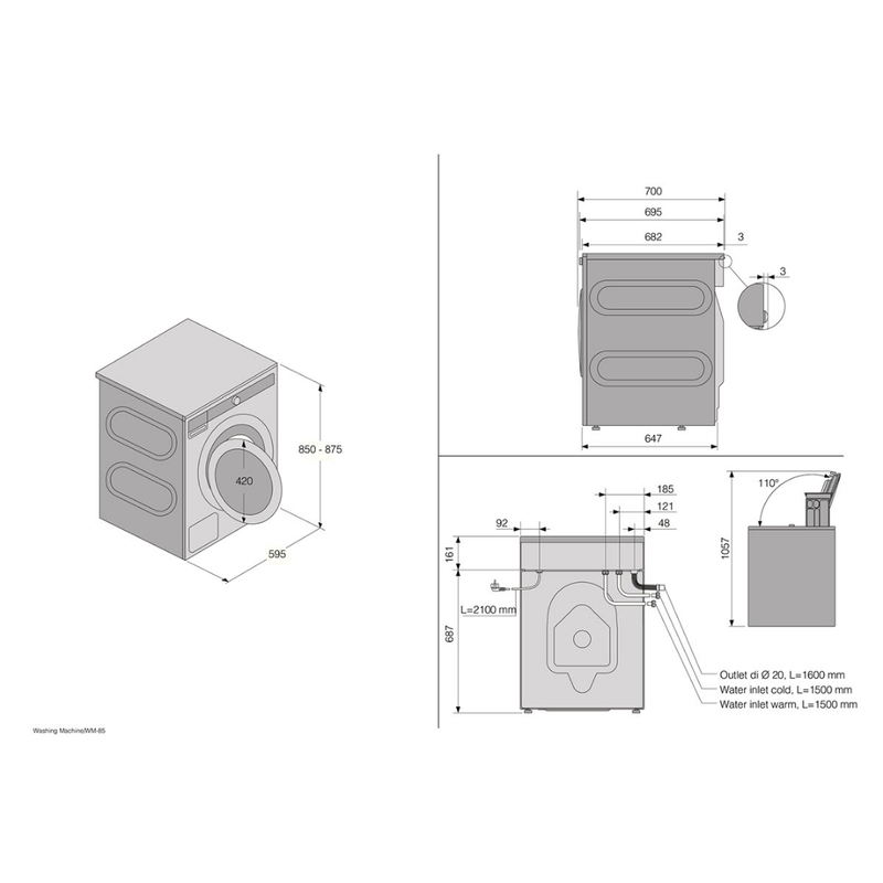 MÁY GIẶT ASKO W6124X.W/3 12KG 1400RPM A+++ CAO CẤP