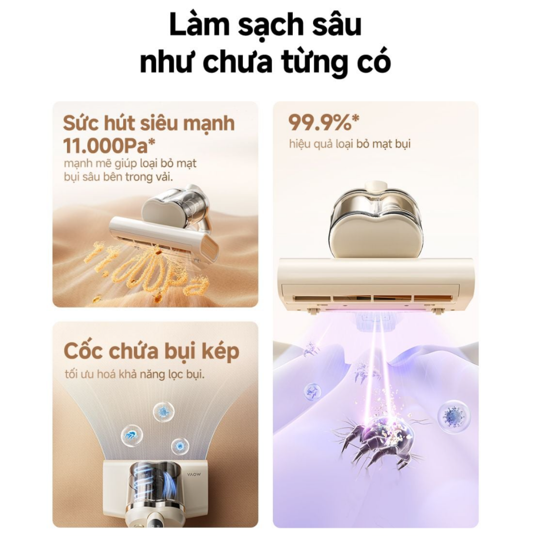 MÁY HÚT BỤI NỆM MOVA D10 MAX 450W DIỆT MẠT BỤI 99.9%
