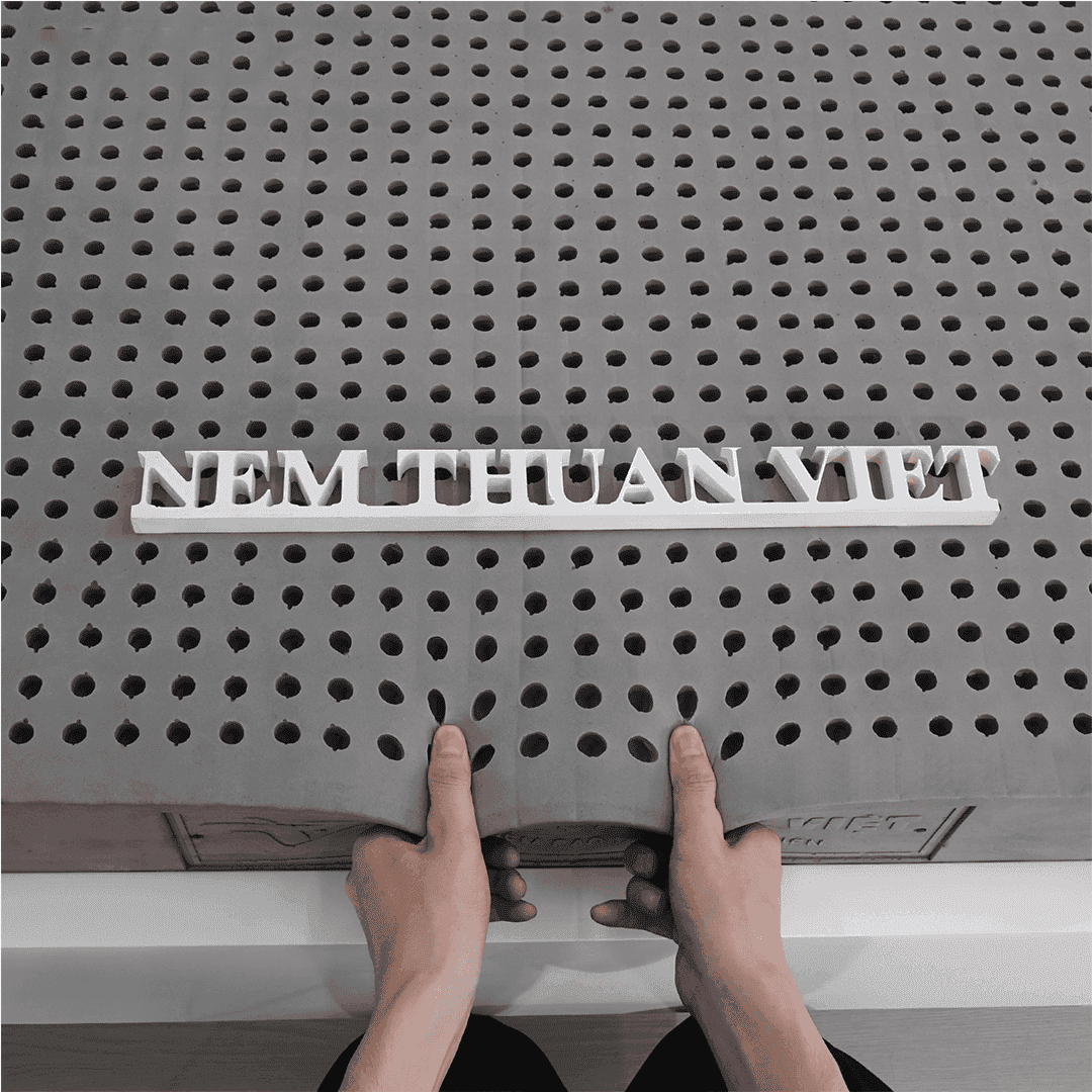 NỆM CAO SU HOẠT TÍNH THUẦN VIỆT TITAN GREY 220X200X20CM