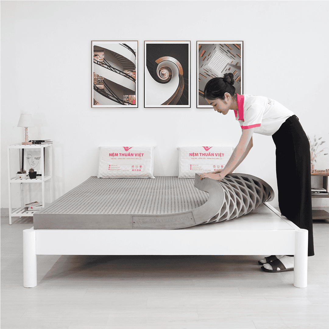 NỆM CAO SU HOẠT TÍNH THUẦN VIỆT TITAN GREY 220X200X20CM