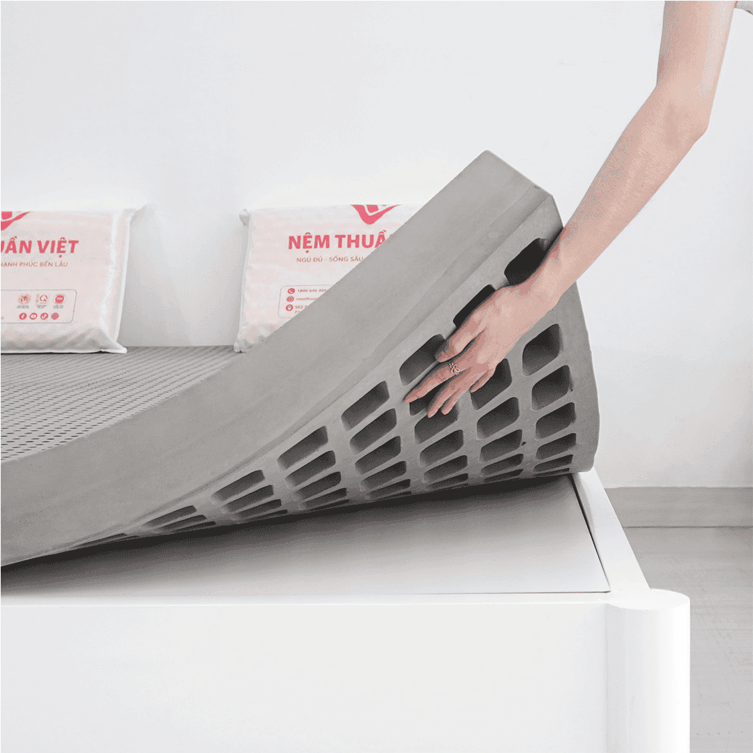 NỆM CAO SU HOẠT TÍNH THUẦN VIỆT TITAN GREY 220X200X20CM
