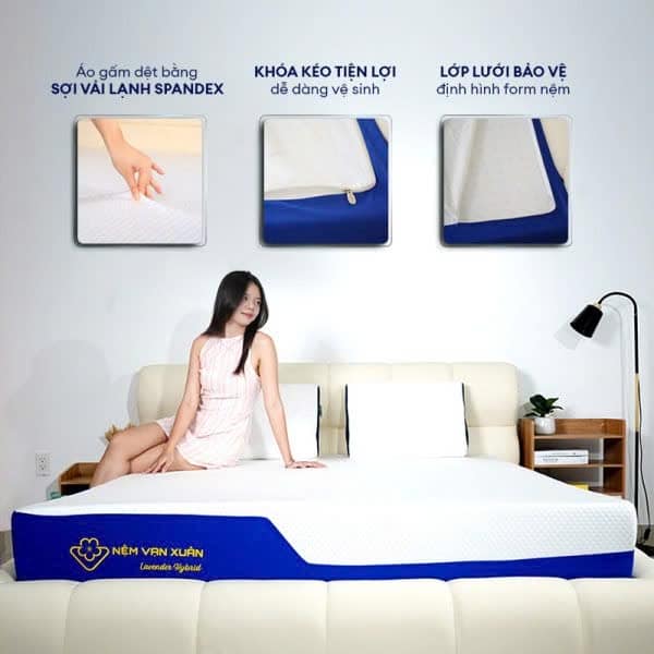 NỆM FOAM ĐA TẦNG VẠN XUÂN LAVENDER ORGANIC 220X200X20