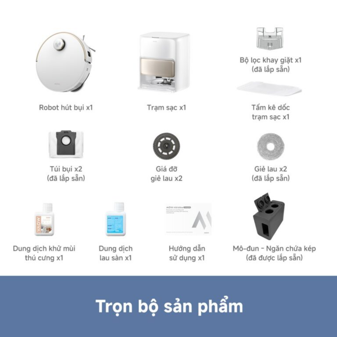 ROBOT HÚT BỤI LAU NHÀ MOVA V50 ULTRA LỰC HÚT 24.000PA