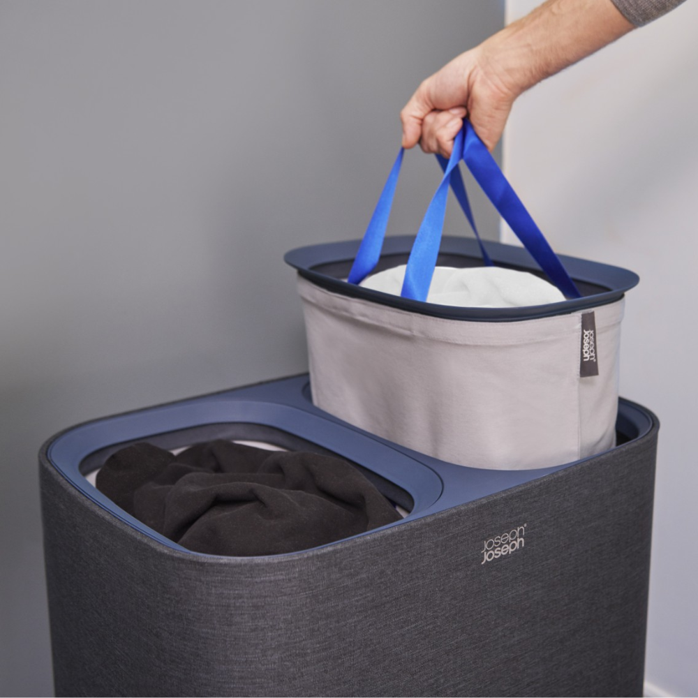THÙNG PHÂN LOẠI QUẦN ÁO 2 NGĂN JOSEPH JOSEPH TOTA 90L (CARBON BLACK) 003307
