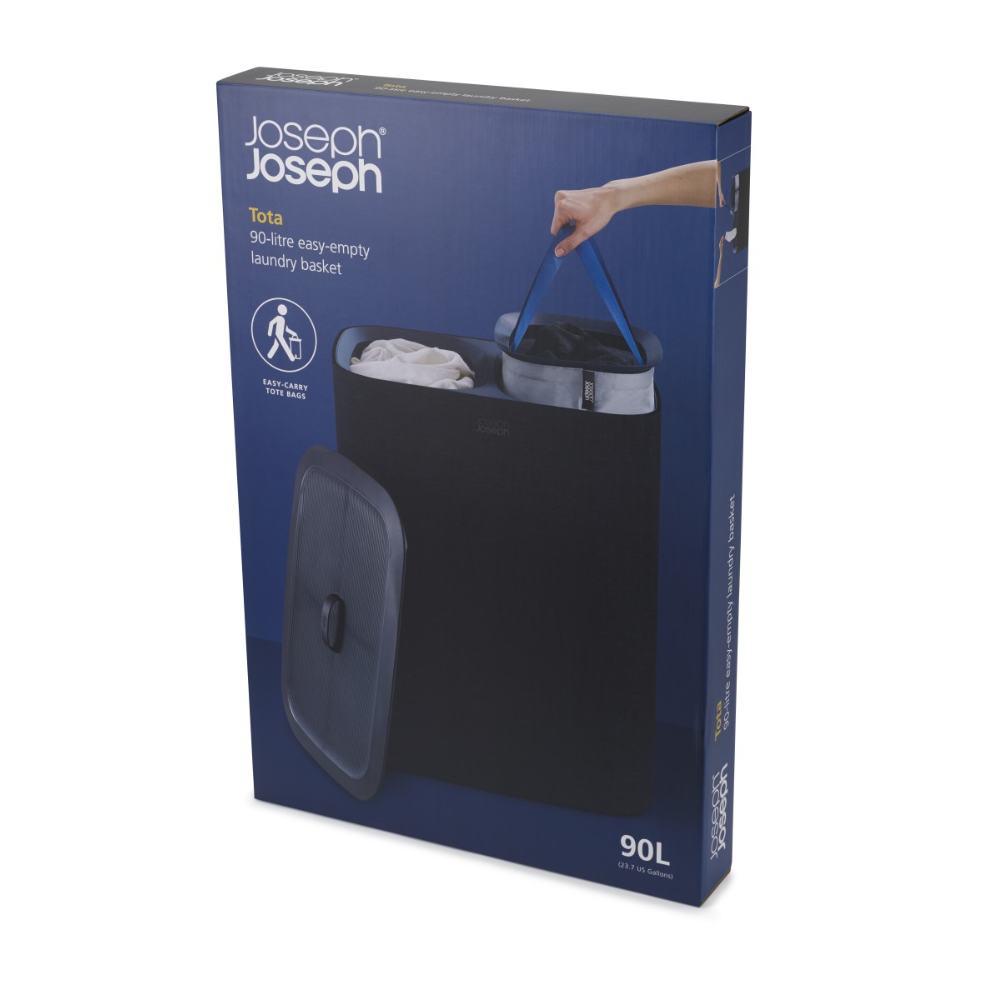 THÙNG PHÂN LOẠI QUẦN ÁO 2 NGĂN JOSEPH JOSEPH TOTA 90L (CARBON BLACK) 003307