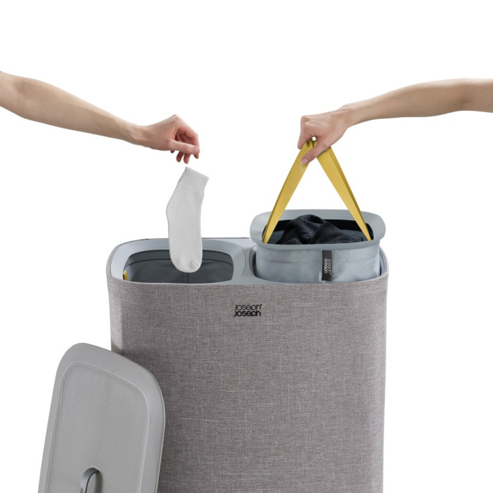 THÙNG PHÂN LOẠI QUẦN ÁO 2 NGĂN JOSEPH JOSEPH TOTA 90L (GREY) 003291