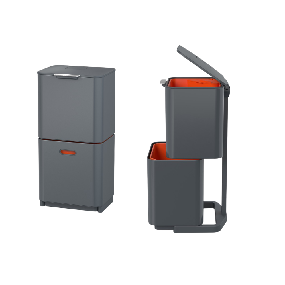 THÙNG RÁC PHÂN LOẠI & KHỬ MÙI 3 NGĂN JOSEPH JOSEPH TOTEM MAX 60L (GRAPHITE) 001037