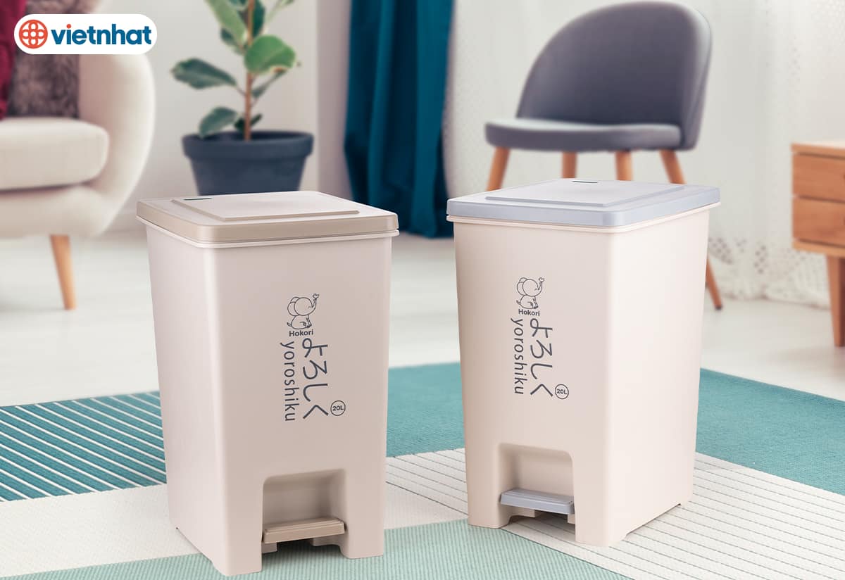 THÙNG RÁC VUÔNG 20L HOKORI NHỰA VIỆT NHẬT 8063