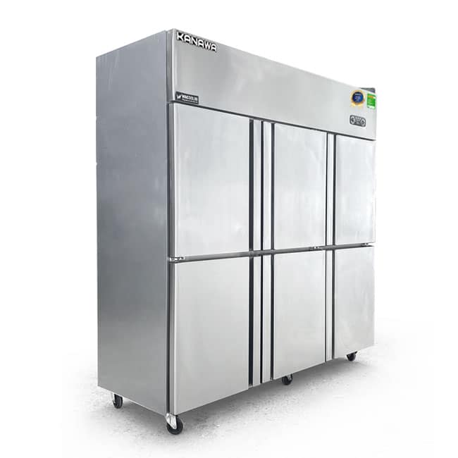 TỦ ĐÔNG INOX 6 CÁNH INOX KANAWA 1598 LÍT KW-6CBO-QG (QUẠT GIÓ) (R290)