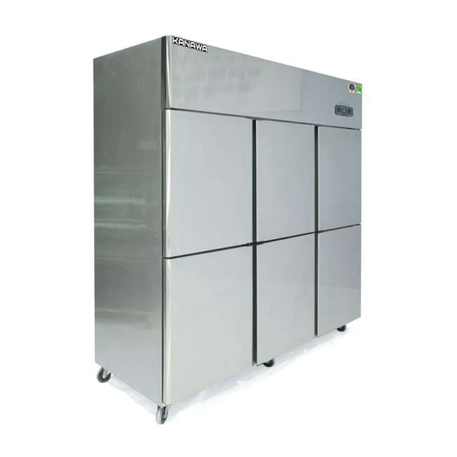 TỦ ĐÔNG/MÁT INOX 6 CÁNH INOX KANAWA 1598 LÍT KW-6CBO2-QG (QUẠT GIÓ) (R290)