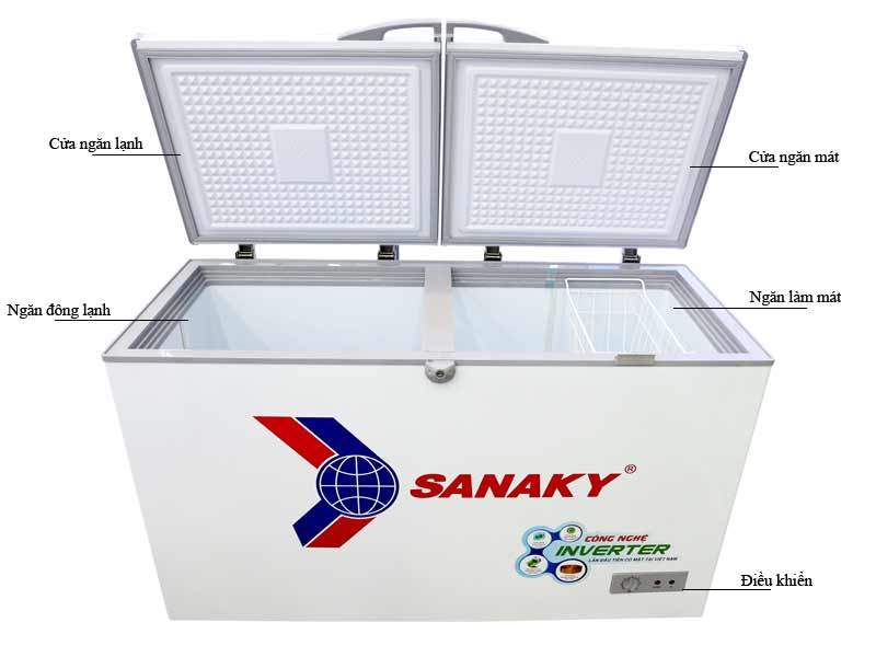 Tủ đông Sanaky 3699w3 có 2 ngăn tiện dụng