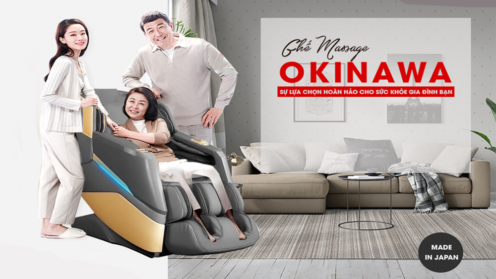 💕 💕 GHẾ MASSAGE OKINAWA - Sự thư giãn tuyệt vời trong tầm tay