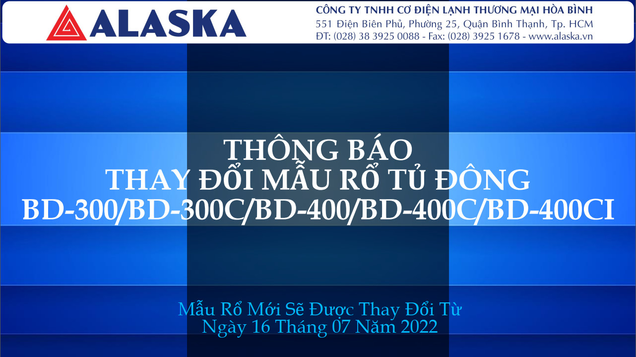 THÔNG BÁO THAY ĐỔI RỔ TỦ ĐÔNG ALASKA