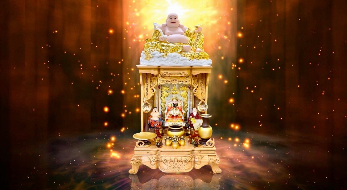 Bàn thờ Thần Tài Phúc Tín - biểu tượng của sự thịnh vượng và may mắn!