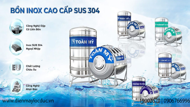 Bồn nước Toàn Mỹ - Mang đến sự tiện nghi, đẳng cấp cho không gian sống của bạn !
