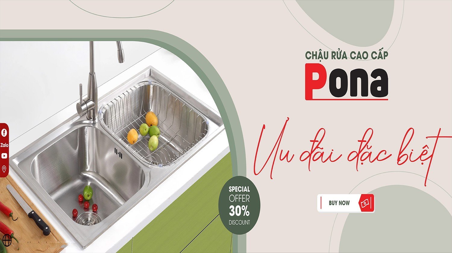CHẬU RỬA CHÉN CAO CẤP PONA 🍃
