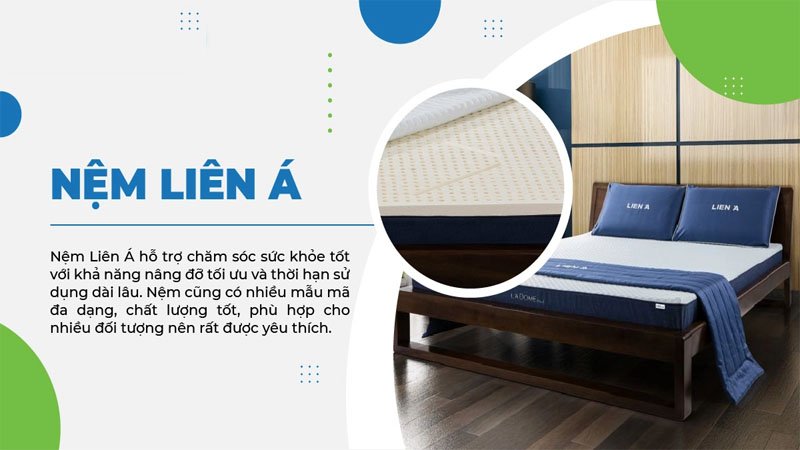Nệm Liên Á là một thương hiệu uy tín và được tin dùng với hơn 20 năm kinh nghiệm