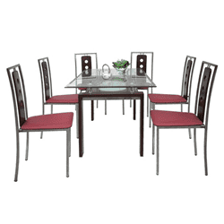 BỘ BÀN ĂN 6 GHẾ MẶT KÍNH 1.4M THE ONE (HÒA PHÁT) B51-6G