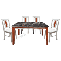 BỘ BÀN ĂN KHUNG GỖ MẶT ĐÁ 1.6M 4 GHẾ THE ONE (HÒA PHÁT) HGB68B-4G