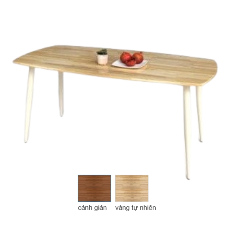 BÀN ĂN GỖ CAO SU NỘI THẤT 190 BA01-G12 1M2