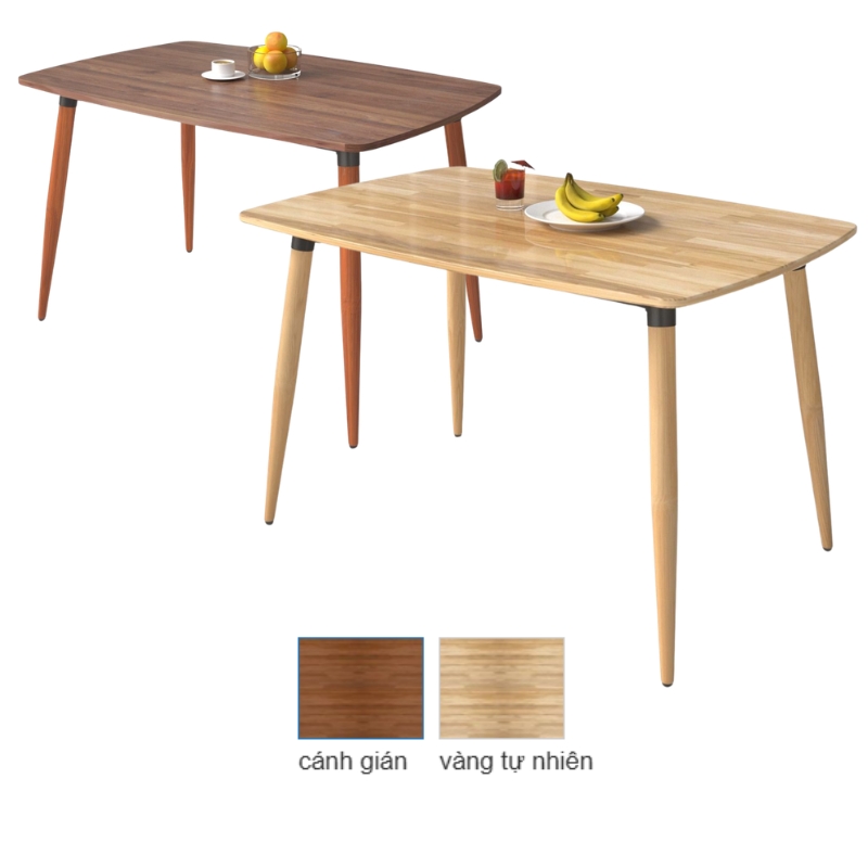 BÀN ĂN GỖ CAO SU NỘI THẤT 190 BA03-G12 1M2