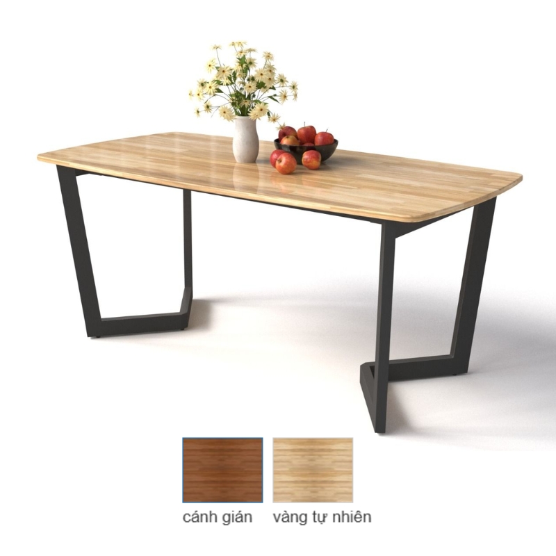 BÀN ĂN GỖ CAO SU NỘI THẤT 190 BA07-G12 1M2