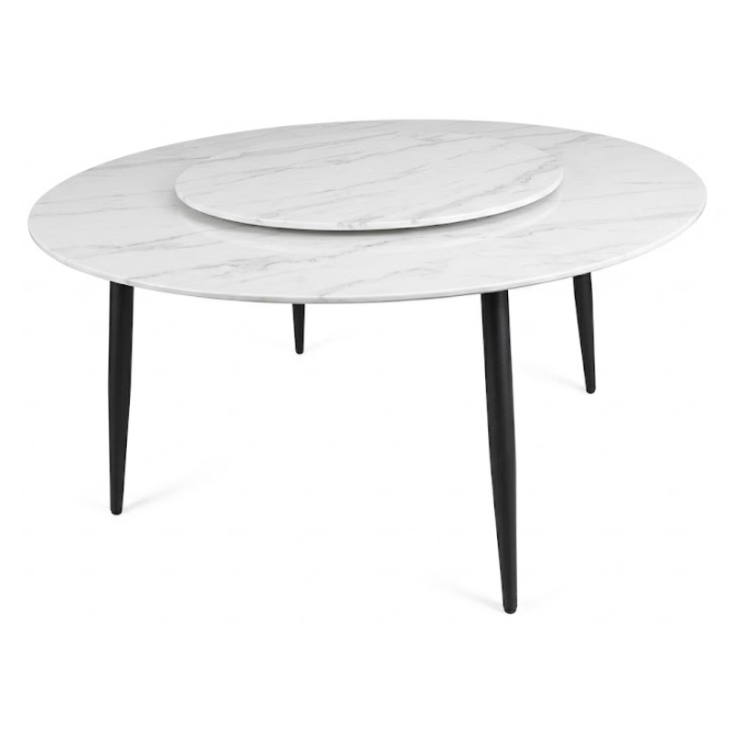 BÀN ĂN TRÒN XOAY MẶT ĐÁ CERAMIC NỘI THẤT 190 BA01T-D15 1M5