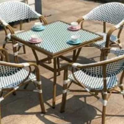 BÀN CÀ PHÊ NGOÀI TRỜI THÉP STARBUCK CARBON GIẢ GỖ CHI LAI BNTN-JIS-518