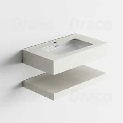 BÀN ĐÁ 2 TẦNG THẠCH ANH KIỂU LAVABO ÂM DRACO T2203A (800X500MM)