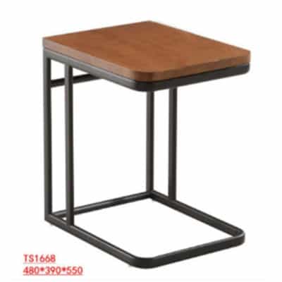 Bàn góc TS TS1668 chân sắt sơn đen mặt gỗ Liễu 0,48m