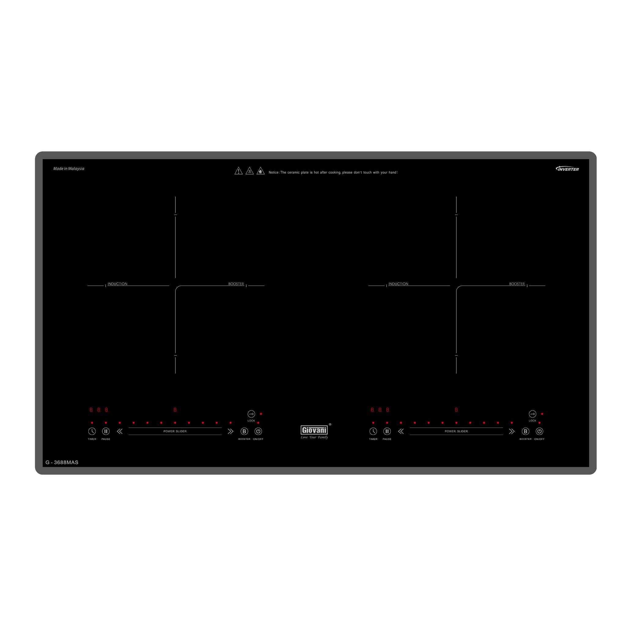 BẾP ĐIỆN TỪ ĐÔI GIOVANI G-3688MAS (4000W)