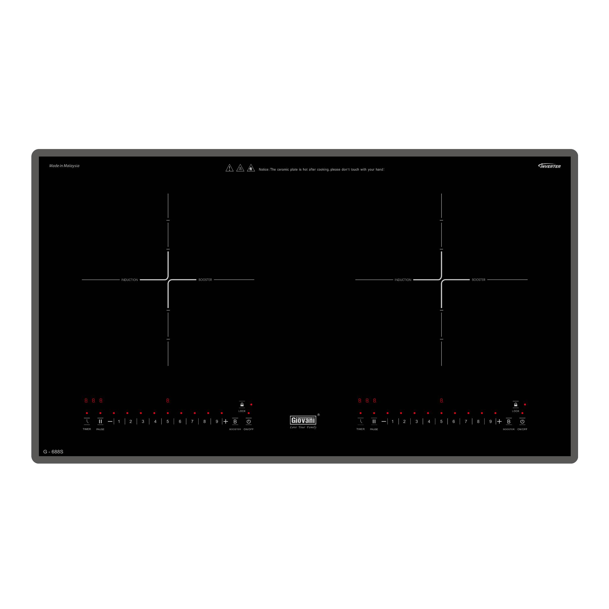 BẾP ĐIỆN TỪ ĐÔI GIOVANI G-688S (4000W)