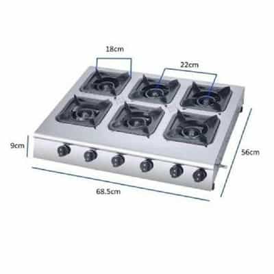 BẾP GAS BÁNH XÈO 6 BẾP VUÔNG VINLANDO 6-LV