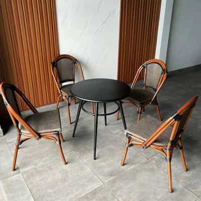 BỘ BÀN CÀ PHÊ KHUNG NHÔM MT DeMCF02+MT2A224C (1 BÀN + 4 GHẾ)