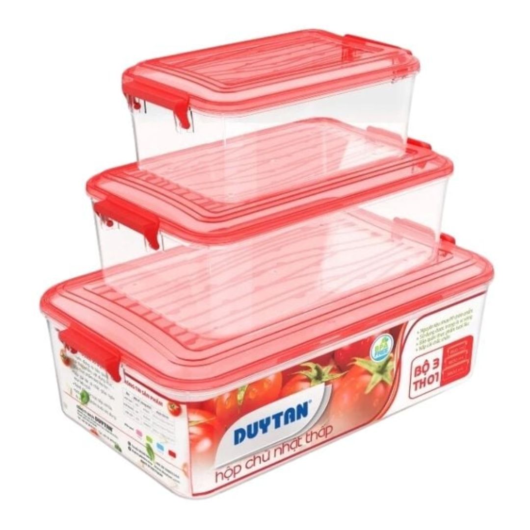 bộ hộp chữ nhật thấp nhựa duy tân 990-991-992