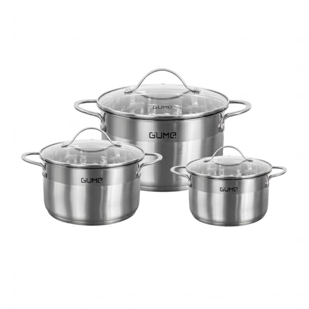 BỘ NỒI GUME CLASSIC GM3566 3 MÓN INOX 304 ĐÁY 4 LỚP