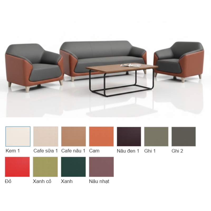 BỘ SOFA BỌC DA CÔNG NGHIỆP NT190 SP241 SANG TRỌNG
