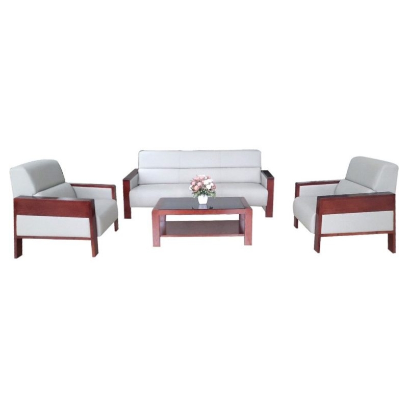 BỘ SOFA KB BỌC DA ĐEN CAO CẤP THE ONE (HÒA PHÁT) SF704-DA