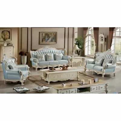 BỘ SOFA KB DA, GỖ SỒI CHI LAI SFN-BOH-9816