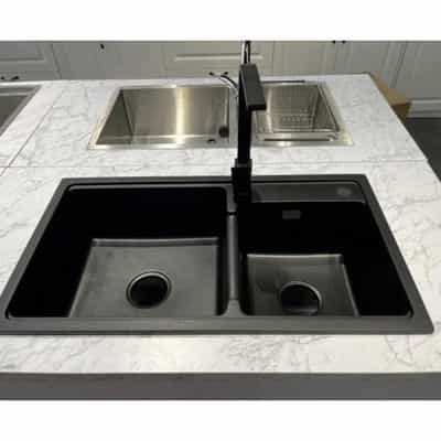 Bồn rửa chén đôi GERARI GC.MB8246 đá Granite 2 hố lệch