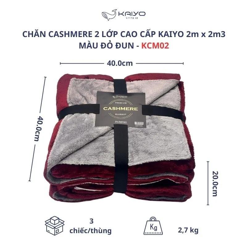 CHĂN CASHMERE 2 LỚP CAO CẤP KAIYO KCM02